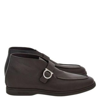 Ferragamo Gancini Buckle Desert Boots, Size 9 E