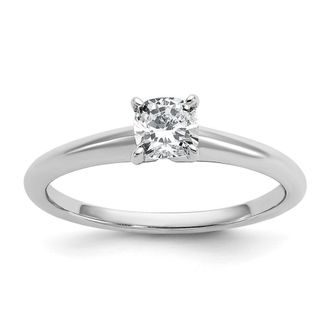 Diamond2Deal 14k White Gold 1/2 Ct Certified Lab Grown Diamond Solitare Engagement Ring