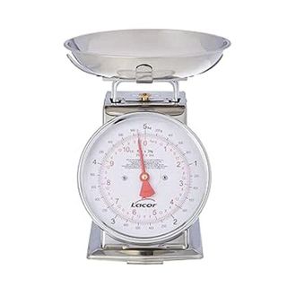 Lacor B&aacute;scula De Cocina De Acero Inoxidable 10 Kg, Incluye Recipiente De Pesaje De Acero Inoxidable, 10x21x10 Cm