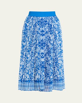 Alice & Olivia Katz Pleated Midi Skirt