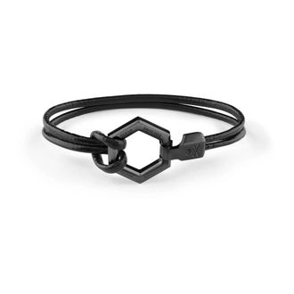 Philipp Plein Heren Armband Armketting Roestvrij Staal Hexagon - Heren - Armbanden - Zwart - ONE Size - Accessoires