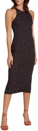 Matty M Kaia Animal Print Midi Dress in Mahogany at Nordstrom Rack, Size X-Large