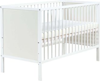 Beliani Culla minimalista per bambini 60 x 120 cm Dimensioni standard con barre Altezza regolabile MDF Bianco Zama