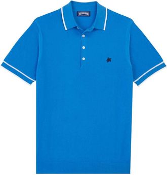 Vilebrequin logo-embroidered polo shirt - men - Organic Cotton - S - Blue