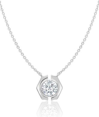 Crislu Solara Cubic Zirconia Necklace in Pure Platinum /Clear Stone at Nordstrom, Size 16 In