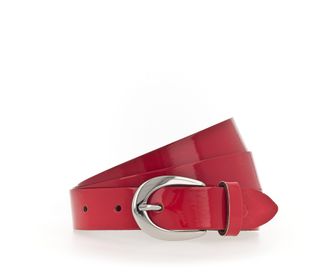 Tamaris Lederg&uuml;rtel TAMARIS, Damen, Gr. 11,5, rot, Materialmix, unifarben, G&uuml;rtel Lederg&uuml;rtel, weiches Lack-Rindleder mit hochgl&auml;nzendem Finish