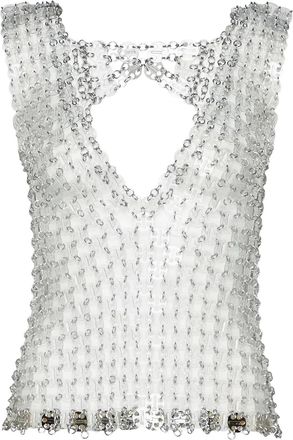 Paco Rabanne Top con scollo a V - Bianco
