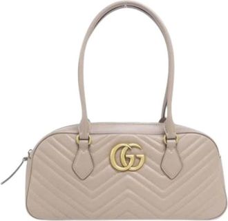 Gucci Pre-owned Handbags, female, Beige, Size: ONE SIZE Pre-owned GG Marmont Shoulder Bag