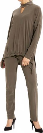 Joseph Ribkoff Drawstring Hem Tunic In Avocado