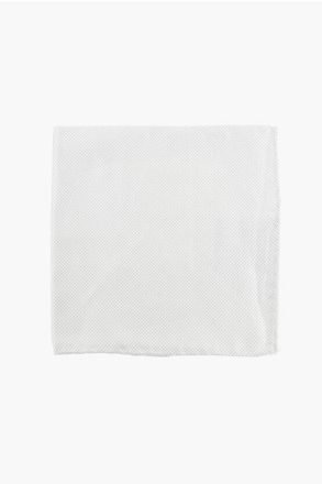 Corneliani Solid Color Silk Pocket Square with Micro Patterns size Unica