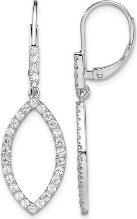 Diamond2Deal 14K White Gold 0.70 ct Lab Grown Diamond Fancy Drop Leverback Earrings VS Clarity, G-H Color