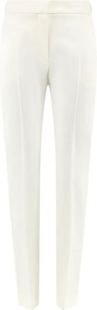 Max Mara Slim-fit Broeken - Dames - Slim Fit Broeken - Wit - 2XS - Wol - Broeken