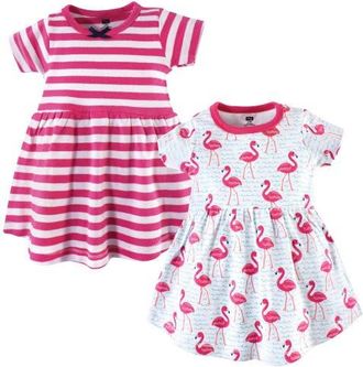 Hudson Baby Stylish Baby Dress 2Pk in Bright Flamingo at Nordstrom, Size 12-18M