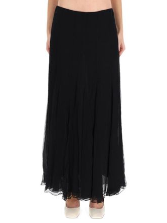 Chlo&eacute; Black Solid Maxi Skirt