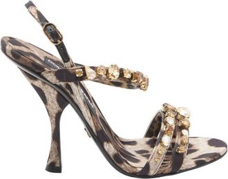 Dolce & Gabbana Leopard Print Embellished Heels