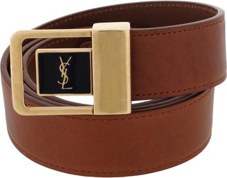 Saint Laurent LA 66 Leather Buckle Belt, Size 90