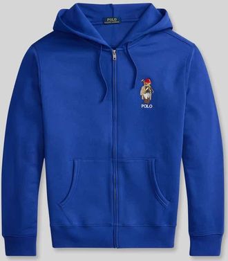 Polo Ralph Lauren Regular Fit Sweatjacke mit Polo Bear Print in Royal, Gr&ouml;&szlig;e XXL