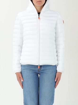 ジャケット SAVE THE DUCK Women Jackets D32201W 00000 BIANCO WHITE Off-White Blue Leather & Wool Varsity Jacket