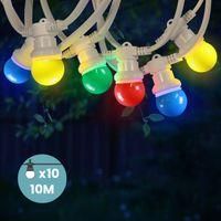 OEM Guirnalda De Luces De 10 M Con Protecci&oacute;n Ip65 - Cable Blanco, 10 Bombillas De Colores Para Patio Y Jard&iacute;n - Decoraci&oacute;n Rom&aacute;ntica E Impermeable - Ulis