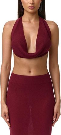 Naked Wardrobe Knit Crop Top in Sangria at Nordstrom, Size X-Small
