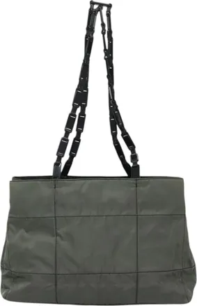 Prada Tessuto Grey Synthetic Tote Bag (Pre-Owned)