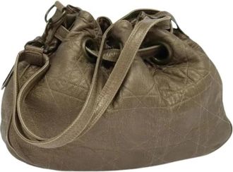 Dior Pre-owned Bucket Bags, female, Brown, Size: ONE SIZE Pre-owned Leather Bucket Bag