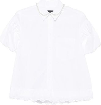 Simone Rocha Pearl-embellished Broderie-anglaise Shirt