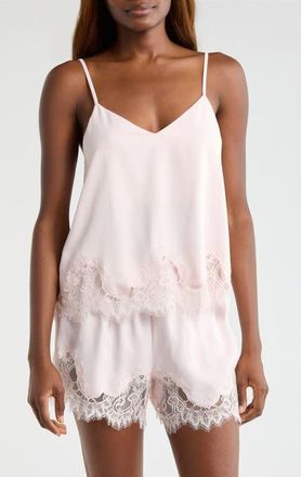 Nordstrom Midnight Lace Trim Camisole & Shorts in Pink Loft at Nordstrom, Size X-Small