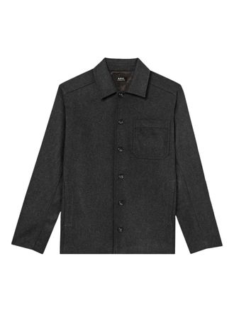 A.P.C. chest-pocket button-fastening shirt jacket - Grey