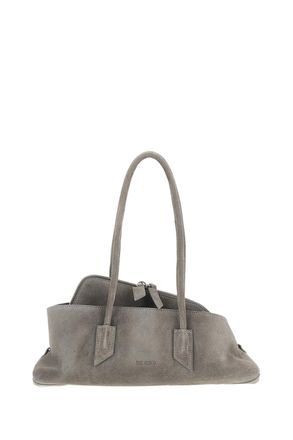 The Attico Asymmetrical Trapezoid Suede Top Handle Bag