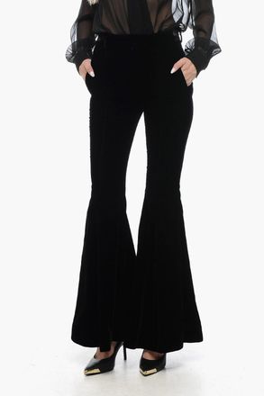Saint Laurent Pantaloni Svasati in Velluto Saint Laurent
