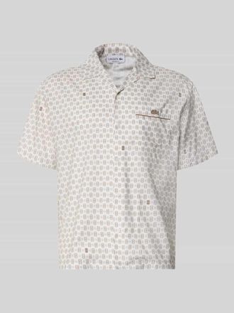 Lacoste Relaxed Fit Freizeithemd aus Baumwoll-Mix Modell Tennisco in Offwhite, Gr&ouml;&szlig;e 39