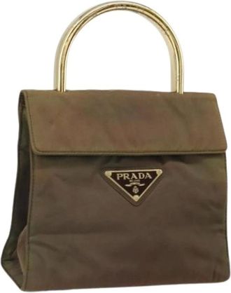 Prada Pre-owned Handbags, female, Green, Size: ONE SIZE Pre-owned Vintage Nylon Handbag