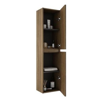 Saniclass Chaci Hoge Kast - 140x35x27cm - 2 deuren - warm eiken