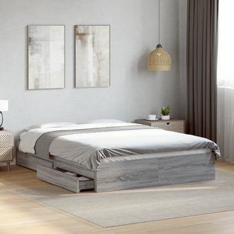 Berkfield Home Bed Frame with Drawers without Mattress Grey Sonoma 140x200 cm