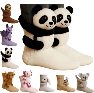 Generic Knitted floor socks with Christmas animals, cute warm slipper socks, suitable for home wear in autumn and winter