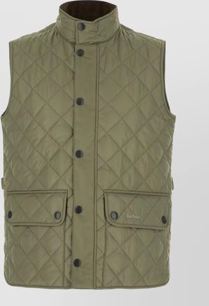 Barbour polyester padded sleeveless jacket stand collar