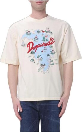 Dsquared2 Hombre, Camisetas, Beige, Talla: L