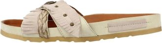 Nemonic Schoenen, Dames, Beige, 37 EU, Leer, 2268N Sandalia Cruzada