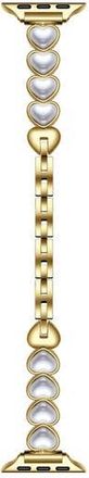 Posh Tech Grace Faux Pearl Heart Apple Watch Watchband in Silver/gold at Nordstrom Rack