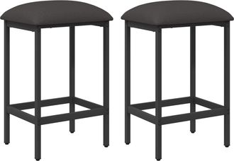 vidaXL Taburete De Bar 2 Uds. Gris Oscuro 40 X 32 X 64 Cm Vidaxl