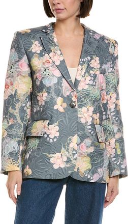 Cynthia Rowley Printed Brocade Oversized Blazer