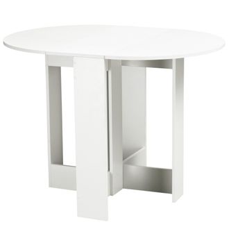 HOMCOM Homcom - Mesa De Comedor Plegable Con 2 Alas Abatibles Madera Para Cocina 104x76x73,7 Cm