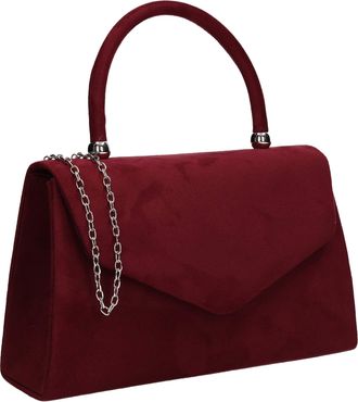 Swankyswans Swanky Swans Womens Kendall Suede Envelope Party Prom Clutch Bag Clutch Red (Burgundy),7x14x24 cm (W x H x L)