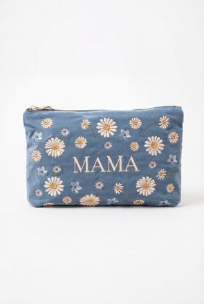 Elizabeth Scarlett Daisy Dream Mama Velvet Everyday Pouch in Blue at Nordstrom