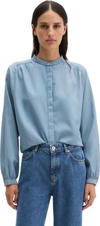 Marc O'Polo Jeansbluse MARC OPOLO, Damen, Gr. 34, authentic light blau wash, Web, Obermaterial: 66% Baumwolle, 34% Lyocell, loose fit, Blusen Jeansbluse, loose fi