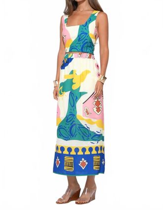 Adelyn Rae Annie Print Skirt In Yellow/blue
