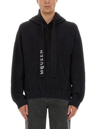 Alexander McQueen Black Regular Logo Hoodie