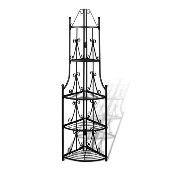 vidaXL Estante De Planta De Esquina Negro Vidaxl