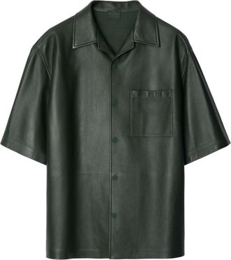 Burberry leather shirt - men - Leather - M - Green